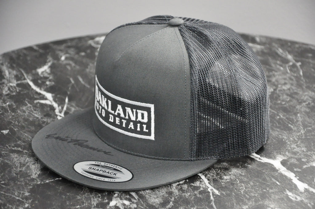 Grey Front/Charcoal Mesh Hat - Autographed - Black Marker