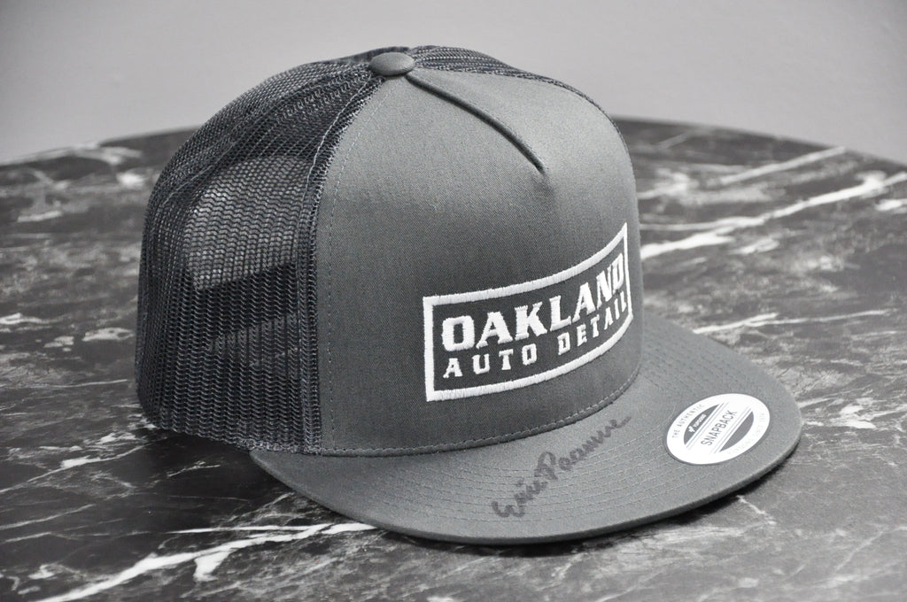 Grey Front/Charcoal Mesh Hat - Autographed - Black Marker