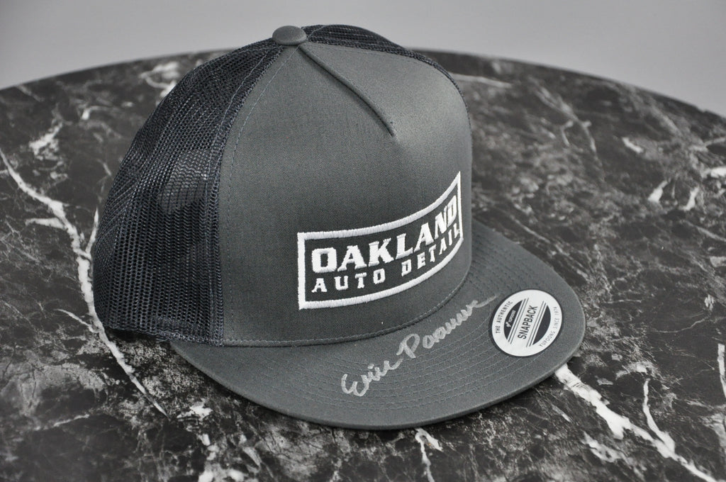 Grey Front/Charcoal Mesh Hat - Autographed - Silver Marker